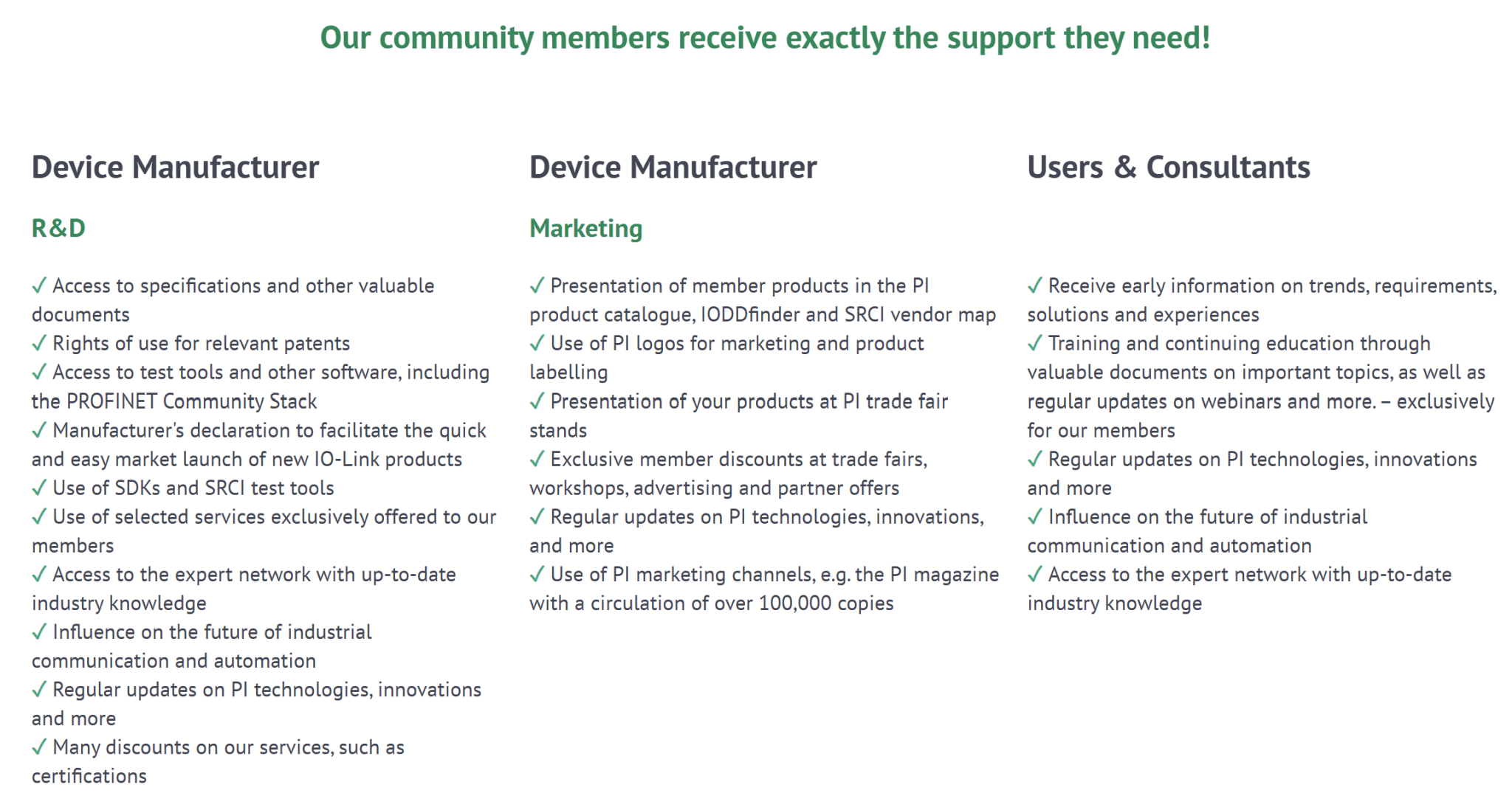 Member Benefits - PROFINET UK